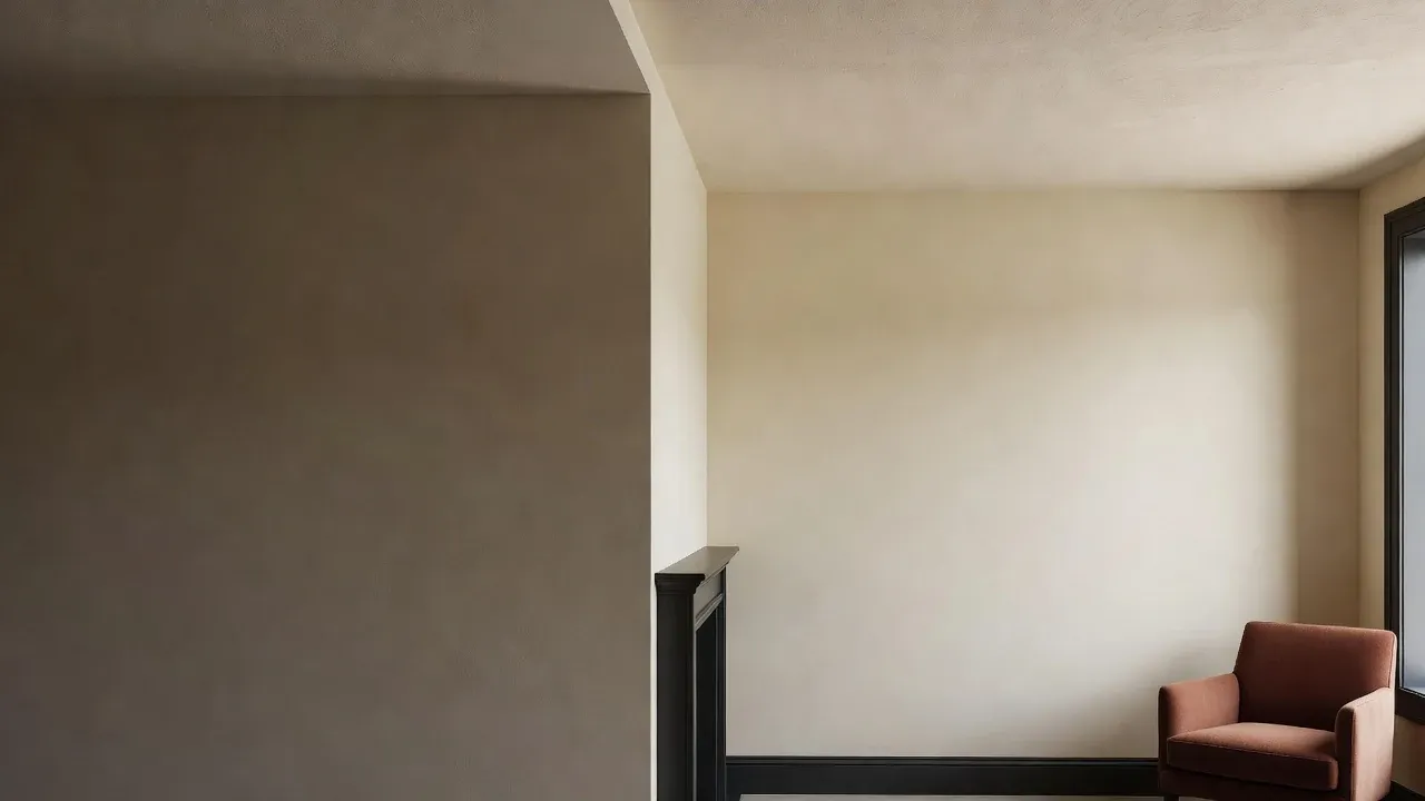Drywall texture and finish shown under directional interior light