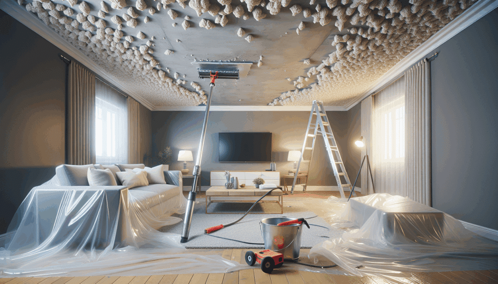 Read more about the article DIY Popcorn Ceiling Removal: Tips and Tricks for a Smooth Finish