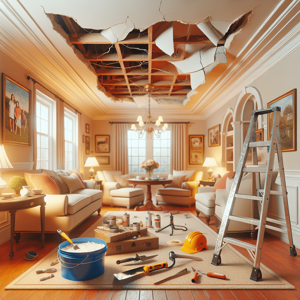 You are currently viewing Ceiling Drywall Repair Simplified: From Cracks to Holes