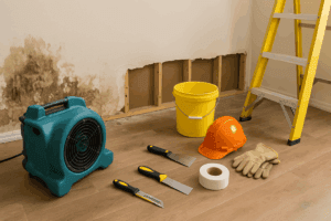 Read more about the article Essential Tools and Materials for Drywall Water Damage Restoration